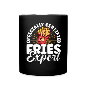 Fast Food Fries Fitten - Full Colour Mug - black - Front