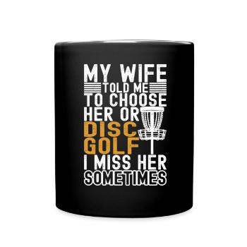 Disc Golf Disc Golfer - Full Colour Mug - black - Front