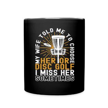 Disc Golf Disc Golfer - Full Colour Mug - black - Front