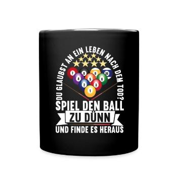 Pool Billard Billardspieler Pooltisch - Tasse einfarbig - Schwarz - Vorne