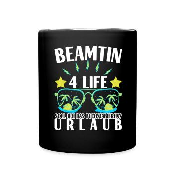 Beamter Beamtin Verbeamtung - Tasse einfarbig - Schwarz - Vorne