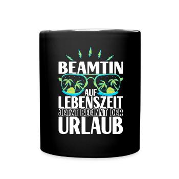 Beamter Beamtin Verbeamtung - Tasse einfarbig - Schwarz - Vorne