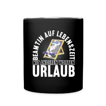 Beamter Beamtin Verbeamtung - Tasse einfarbig - Schwarz - Vorne