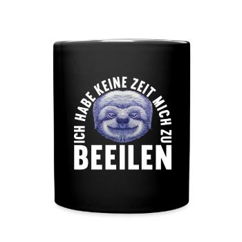 Faultier Faulenzer Faulheit Langschläfer - Tasse einfarbig - Schwarz - Vorne