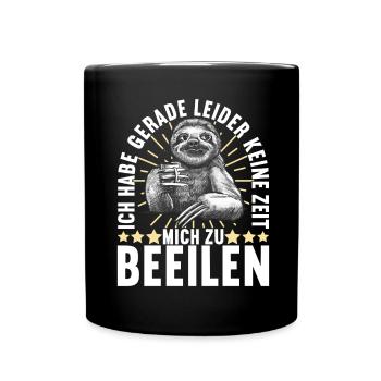 Faultier Faulenzer Faulheit Langschläfer - Tasse einfarbig - Schwarz - Vorne