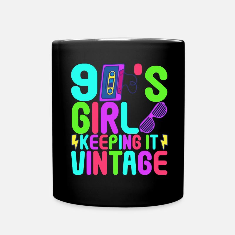 90er Party 90er Jahre - Tasse einfarbig - Schwarz