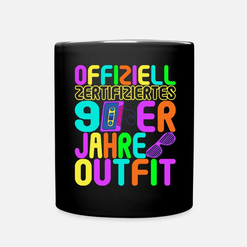 90er Party 90er Jahre - Tasse einfarbig - Schwarz