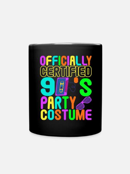 90er Party 90er Jahre - Tasse einfarbig - Schwarz