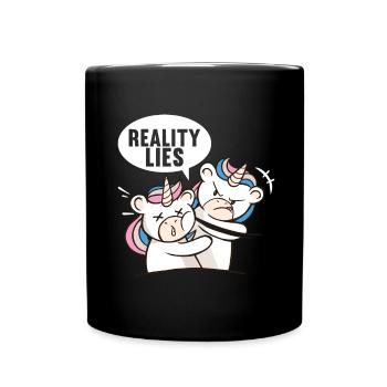 Unicorn Funny Sayings Sarcasm - Full Colour Mug - black - Front