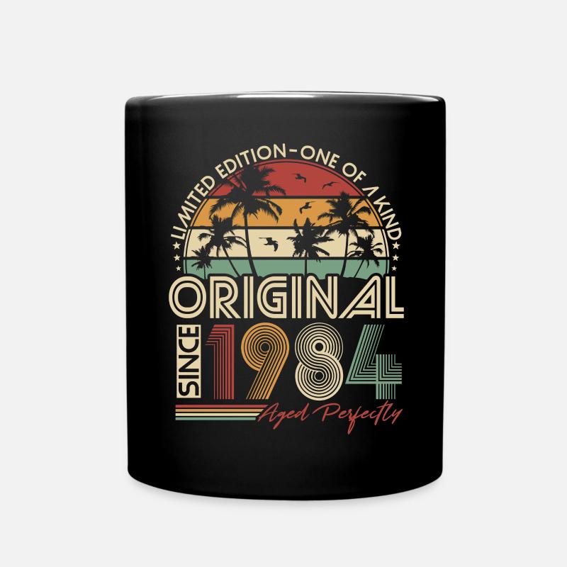 Vintage 1984 Vintage Anniversaire Rétro Cadeau - Mug uni - noir