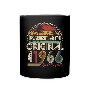 Vintage 1966 Vintage Anniversaire Rétro Cadeau - Mug uni - noir - Devant