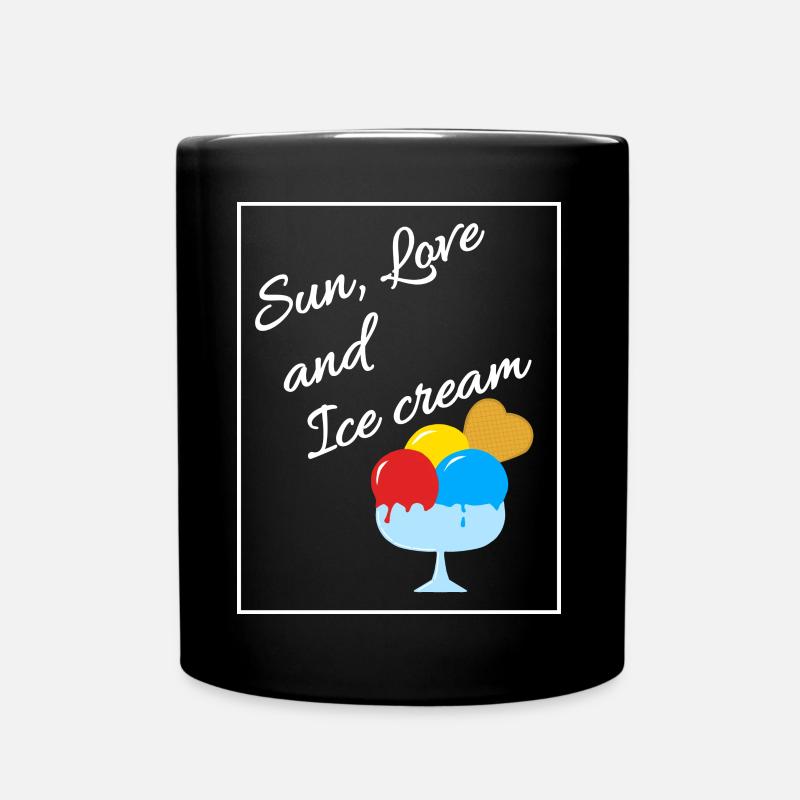 Soleil, amour et crème glacée - Mug uni - noir