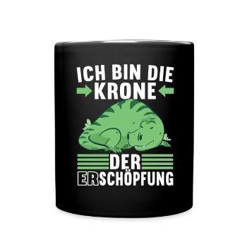 Faultier Spruch Müdigkeit - Tasse einfarbig - Schwarz - Vorne