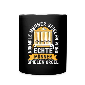 Orgel Organist Orgelspieler - Tasse einfarbig - Schwarz - Vorne