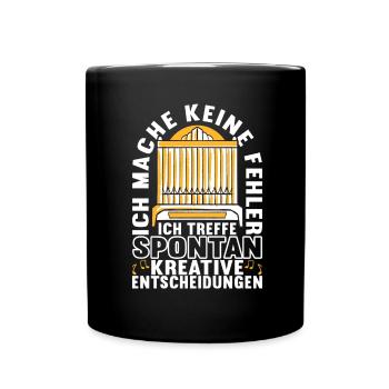 Orgel Organist Orgelspieler - Tasse einfarbig - Schwarz - Vorne