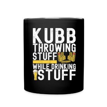 Kubb Wikinger Schach - Tasse einfarbig - Schwarz - Vorne