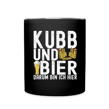Kubb Wikinger Schach - Tasse einfarbig - Schwarz - Vorne