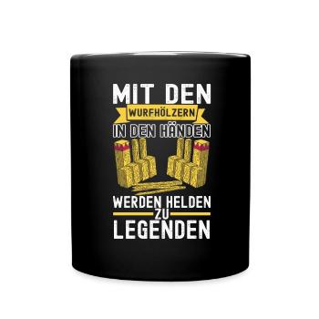 Kubb Wikinger Schach - Tasse einfarbig - Schwarz - Vorne