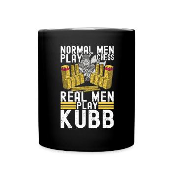 Kubb Wikinger Schach - Tasse einfarbig - Schwarz - Vorne