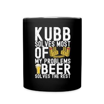 Kubb Wikinger Schach - Tasse einfarbig - Schwarz - Vorne