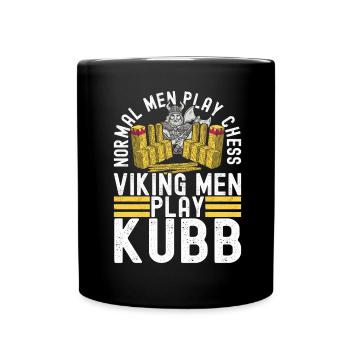 Kubb Wikinger Schach - Tasse einfarbig - Schwarz - Vorne