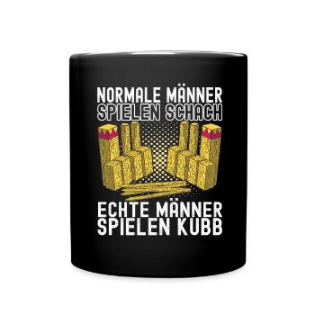 Kubb Wikinger Schach - Tasse einfarbig - Schwarz - Vorne