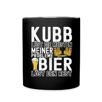 Kubb Wikinger Schach - Tasse einfarbig - Schwarz - Vorne