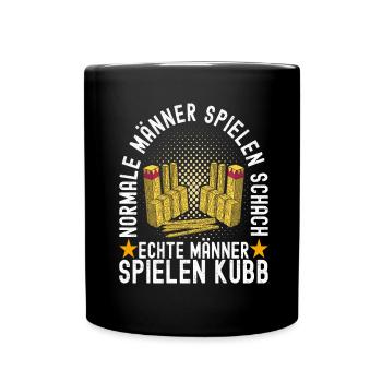Kubb Wikinger Schach - Tasse einfarbig - Schwarz - Vorne