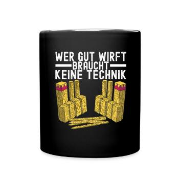 Kubb Wikinger Schach - Tasse einfarbig - Schwarz - Vorne