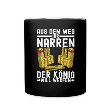 Kubb Wikinger Schach - Tasse einfarbig - Schwarz - Vorne