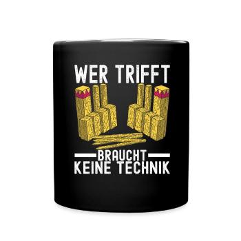 Kubb Wikinger Schach - Tasse einfarbig - Schwarz - Vorne