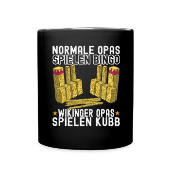 Kubb Wikinger Schach - Tasse einfarbig - Schwarz - Vorne