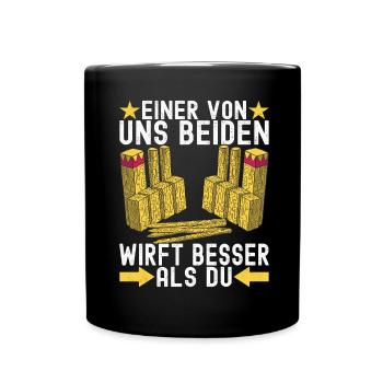 Kubb Wikinger Schach - Tasse einfarbig - Schwarz - Vorne
