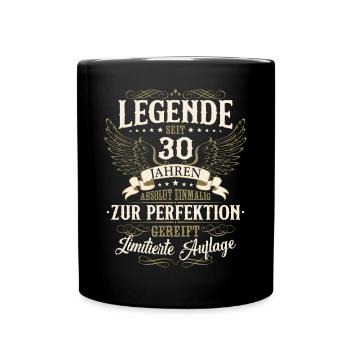 30th Birthday Legend Birthday Saying 30 Years - Full Colour Mug - black - Front