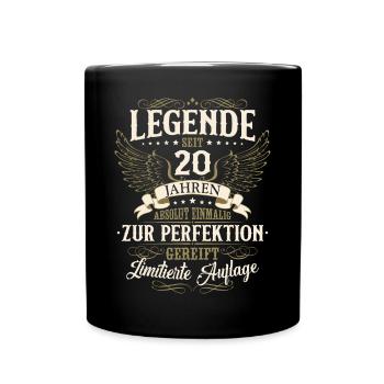 20. Geburtstag Legende Geburtstagsspruch 20 Jahre - Tasse einfarbig - Schwarz - Vorne