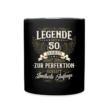 50 Birthday Legend Birthday Saying 50 Years - Full Colour Mug - black - Front