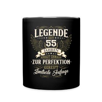 55 Geburtstag Legende Geburtstagsspruch 55 Jahre - Tasse einfarbig - Schwarz - Vorne