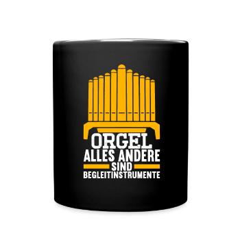 Orgel Organist - Tasse einfarbig - Schwarz - Vorne