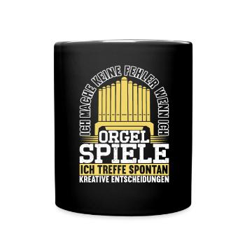 Orgel Organist - Tasse einfarbig - Schwarz - Vorne