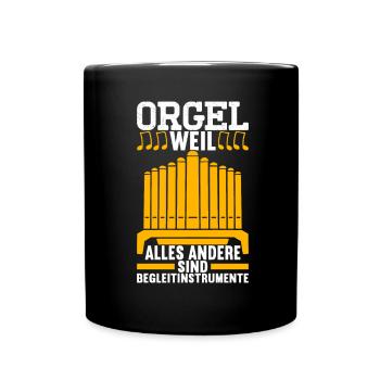 Orgel Organist - Tasse einfarbig - Schwarz - Vorne