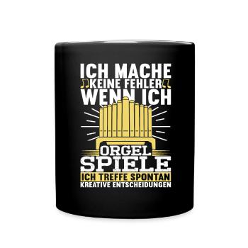 Orgel Organist - Tasse einfarbig - Schwarz - Vorne