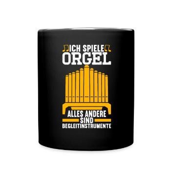 Orgel Organist - Tasse einfarbig - Schwarz - Vorne