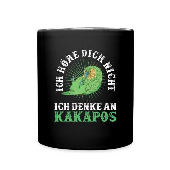 Kakapo denke an flugunfähiger Kakapo - Tasse einfarbig - Schwarz - Vorne