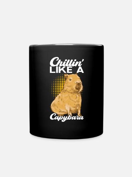 Capybara Wasserschwein - Tasse einfarbig - Schwarz