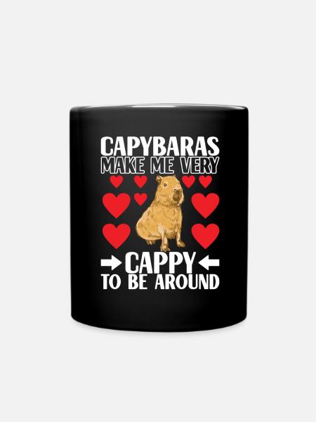 Capybara Wasserschwein - Tasse einfarbig - Schwarz