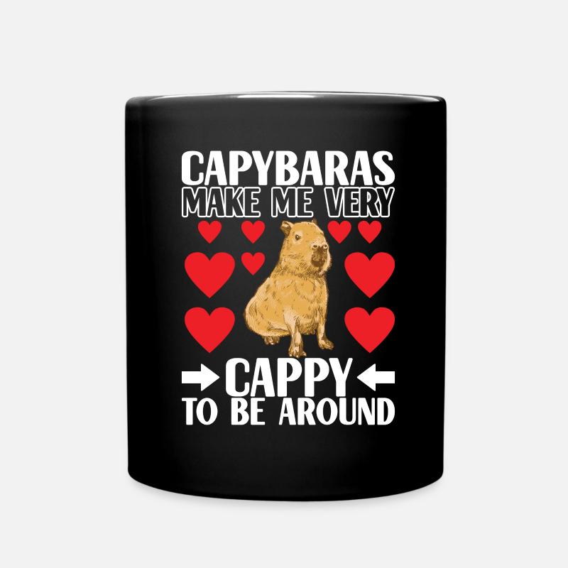 Capybara Wasserschwein - Tasse einfarbig - Schwarz