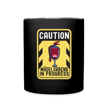 Mädelsabend Saufen Alkohol Wein - Tasse einfarbig - Schwarz - Vorne