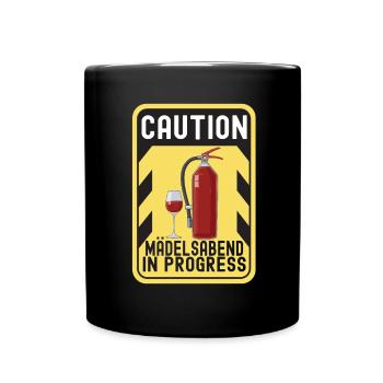 Mädelsabend Saufen Alkohol Wein - Tasse einfarbig - Schwarz - Vorne