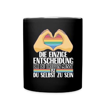 LGBTQ Gay Pride Schwul - Tasse einfarbig - Schwarz - Vorne