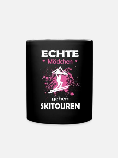 Skitouren Skitour Ski Berge Mädchen Frauen - Tasse einfarbig - Schwarz